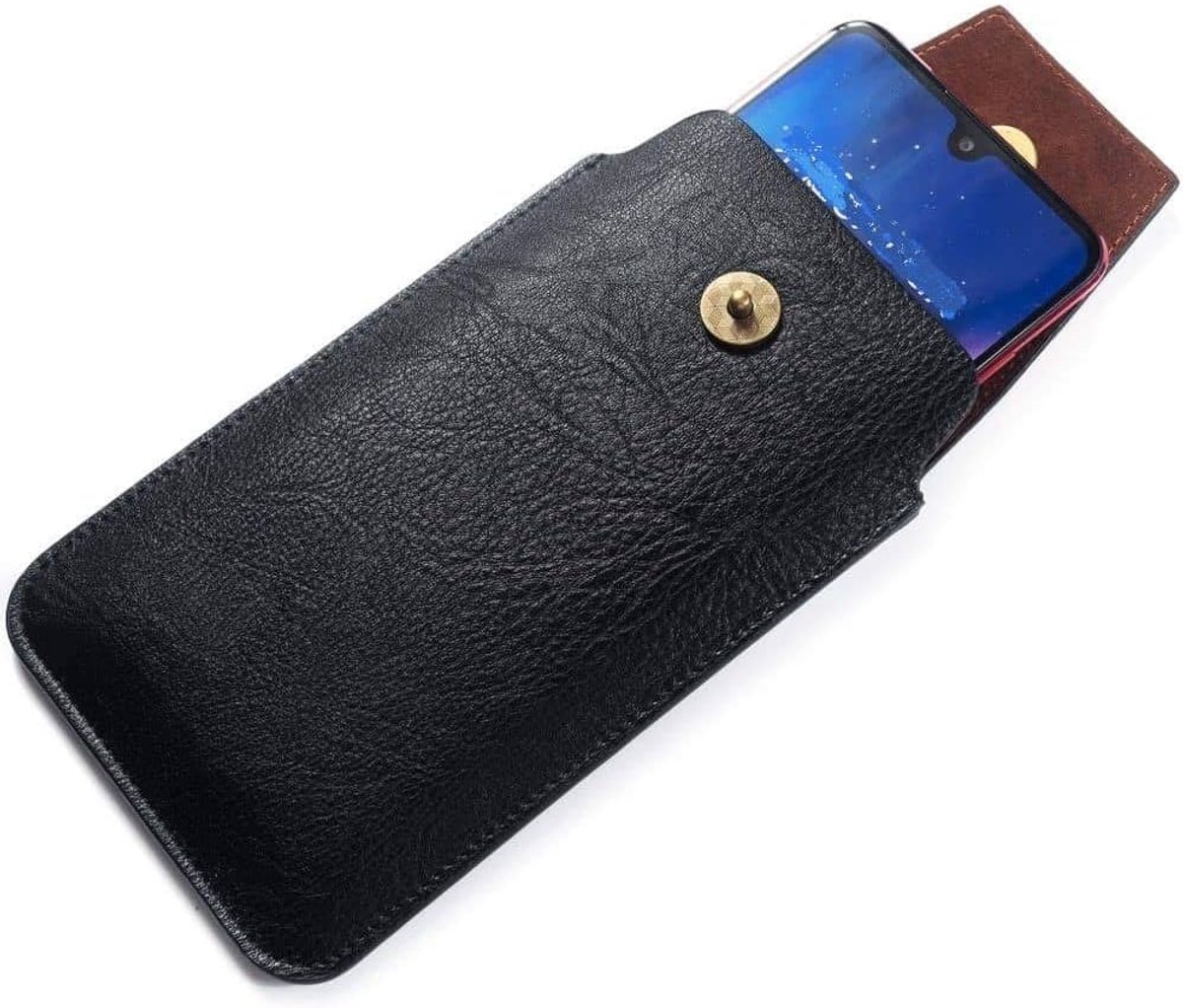 Design Leather Cover Vertical Belt Case with Magnetic Closure voor Yezz Epic T (2018) - Black