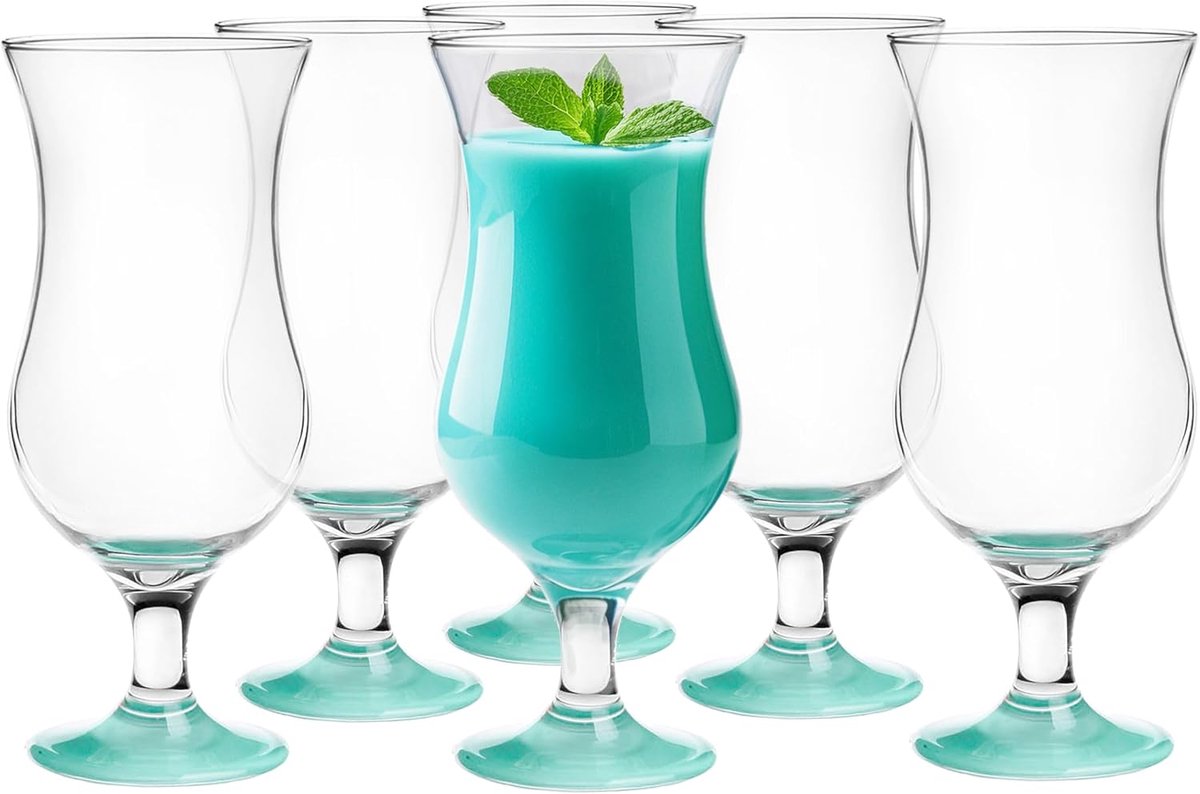 KROSNO Cocktailglazen Set - 420ml, 6 Stuks - Pina Colada, Longdrink, Party, Milkshake - Hoogglans Drinkglazen