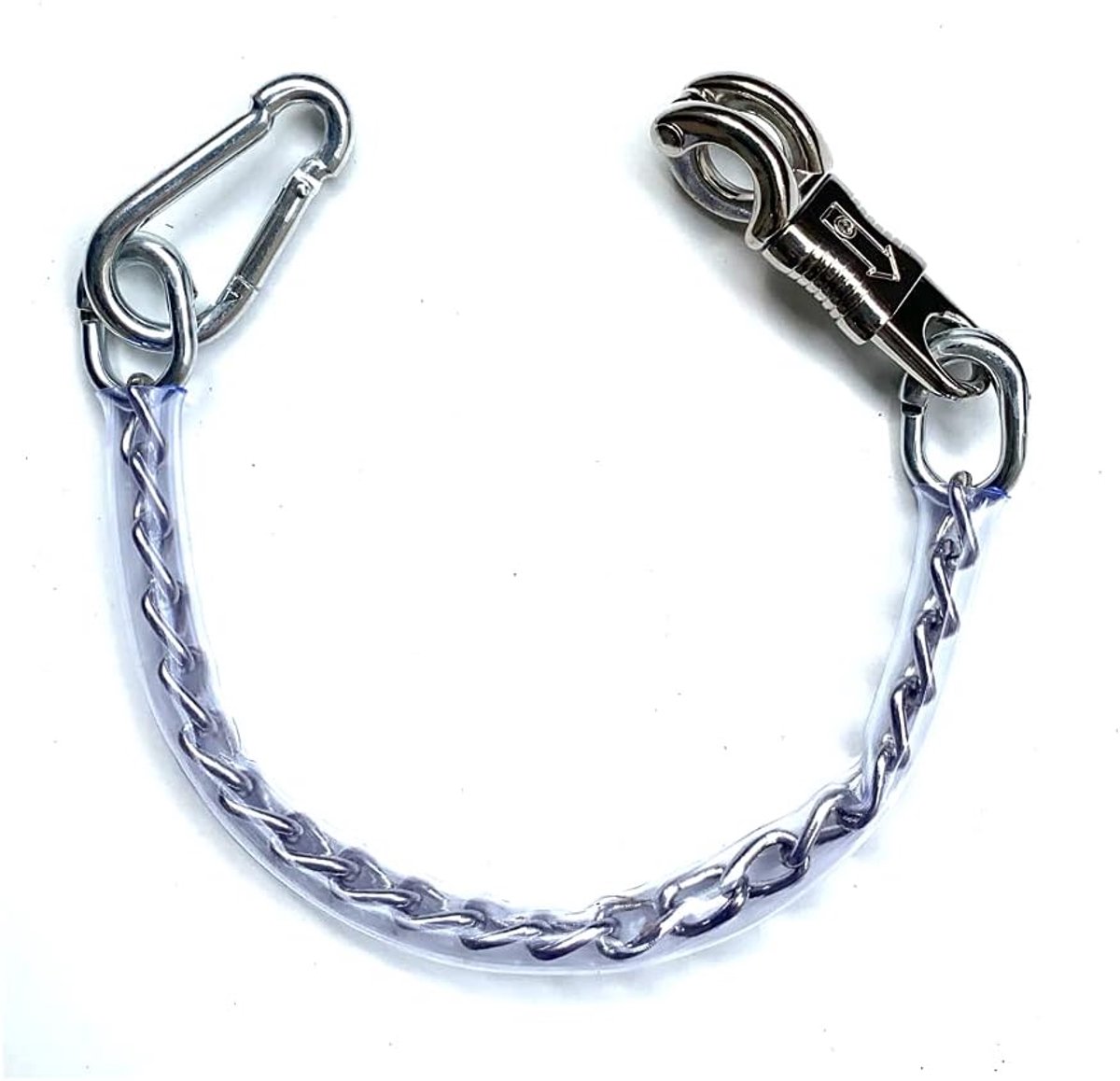 Elastiek bindbreiwerk, elastische rubberen bindketting, met paniekhaak en bullsnap voor paardenaanhangers, box en stal (50 cm, bindketting)