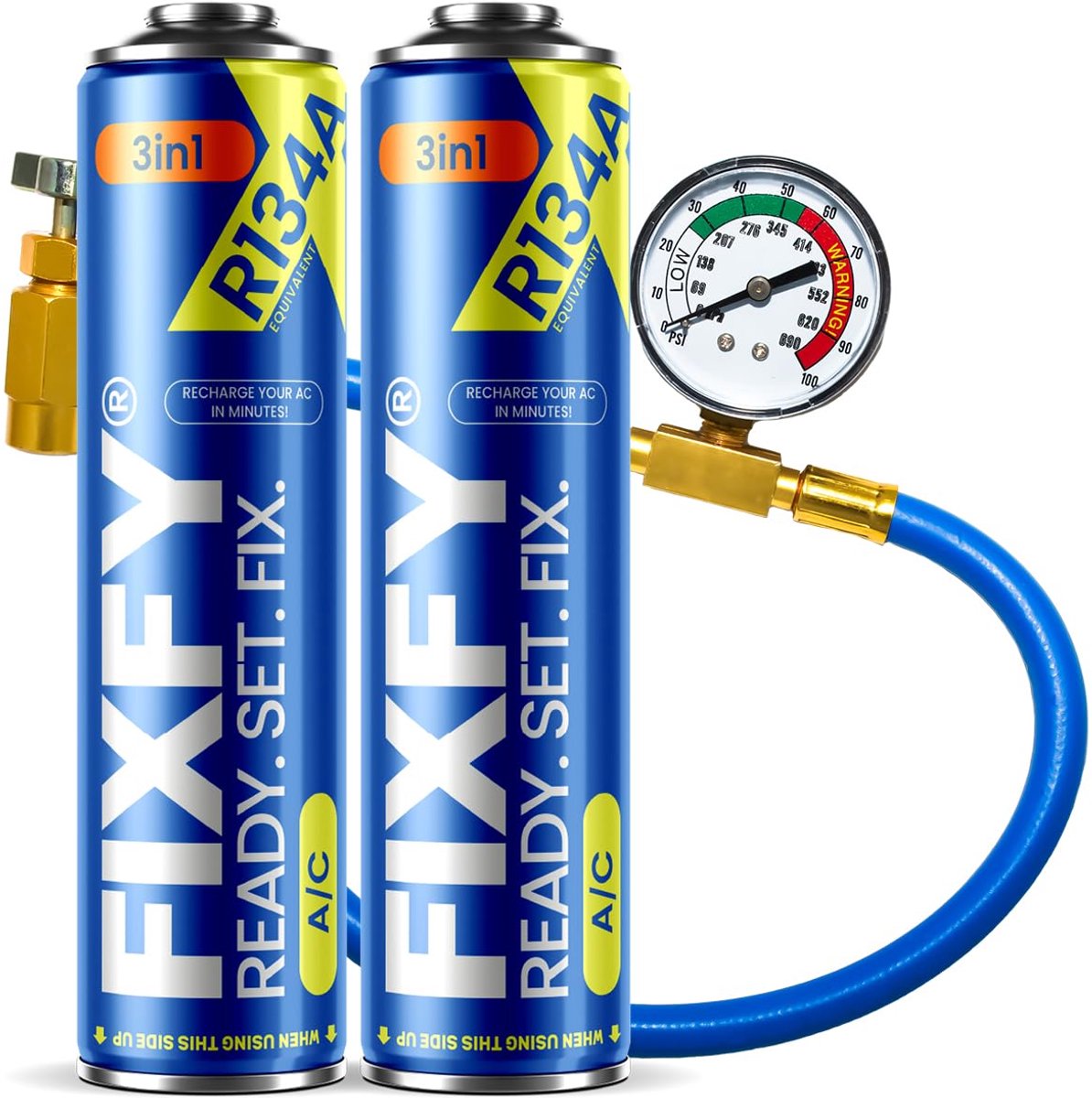 Vervanging koelmiddel R134a 500ml - met olie en afdichtmiddel - inclusief slang en manometer - SnelShoppen