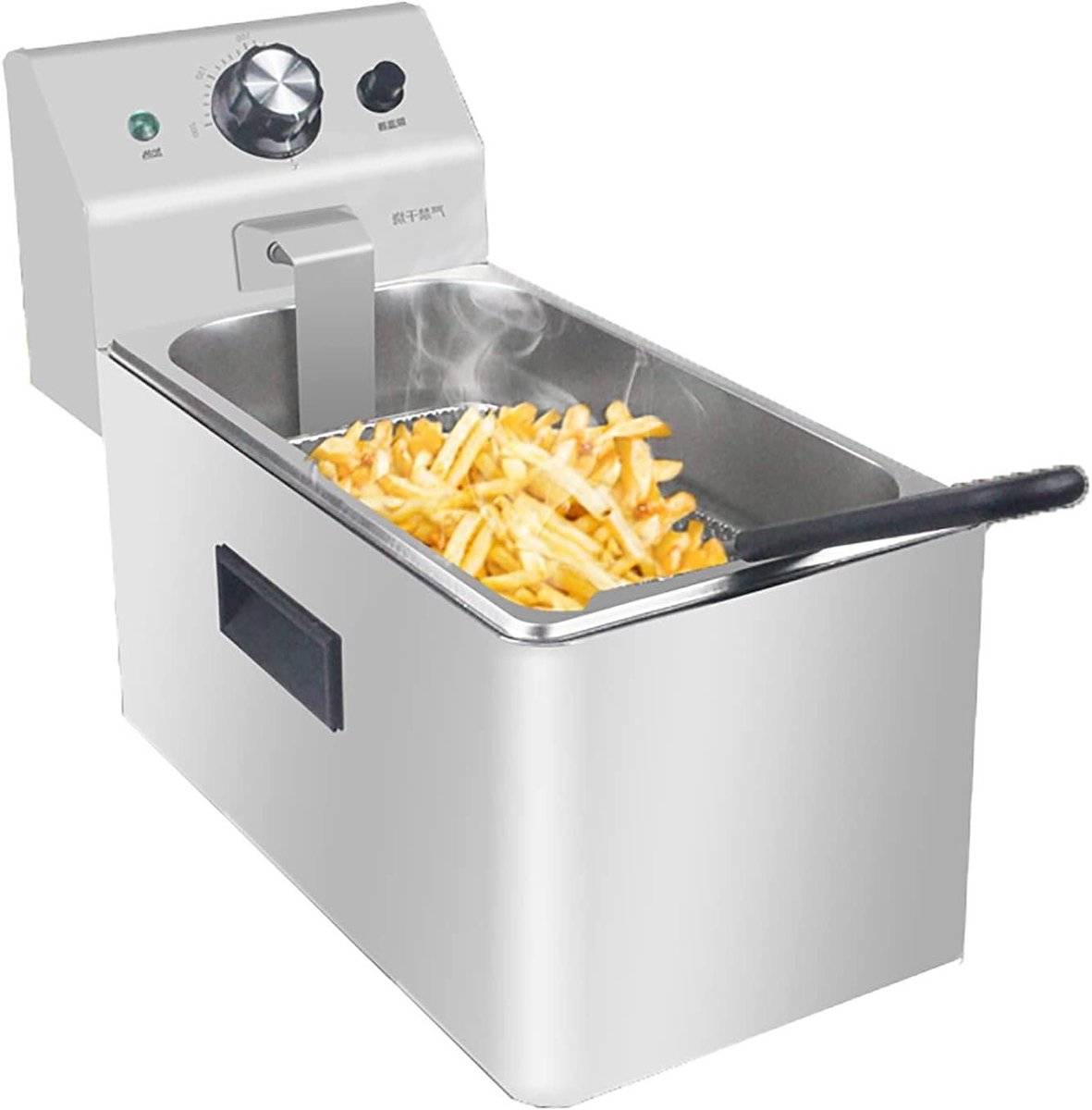 Elektrische Frituurpan - Keuken Frituurmachine - Thuis Frituren - Snelle Opwarming - 4L of 6L - Zilverkleurig