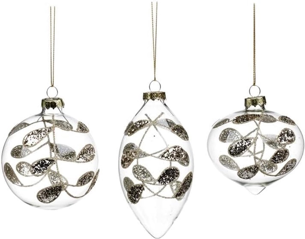 Kerstbal glas goud D 8 cm - voordeelassortiment van 6 stuks - elegante decoratie - perfect voor de feestdagen - SnelShoppen