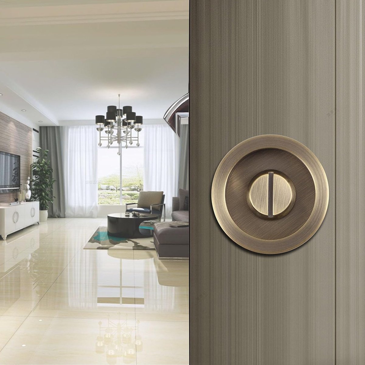 Insteekslot Handvat Onzichtbare Inbouw Handvat Klink Interieur Meubels Houten Deurslot 57mm (Brons)
