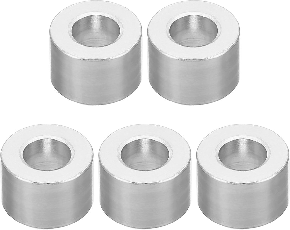 M6 5 stuks ronde aluminium afstandhouders metaal 6,2 mm ID x 12 mm AD x 8 mm L dikke aluminium afstandhouder 1/4 inch ID schroef afstand voor 1/4 inch of M6 schroefbouten
