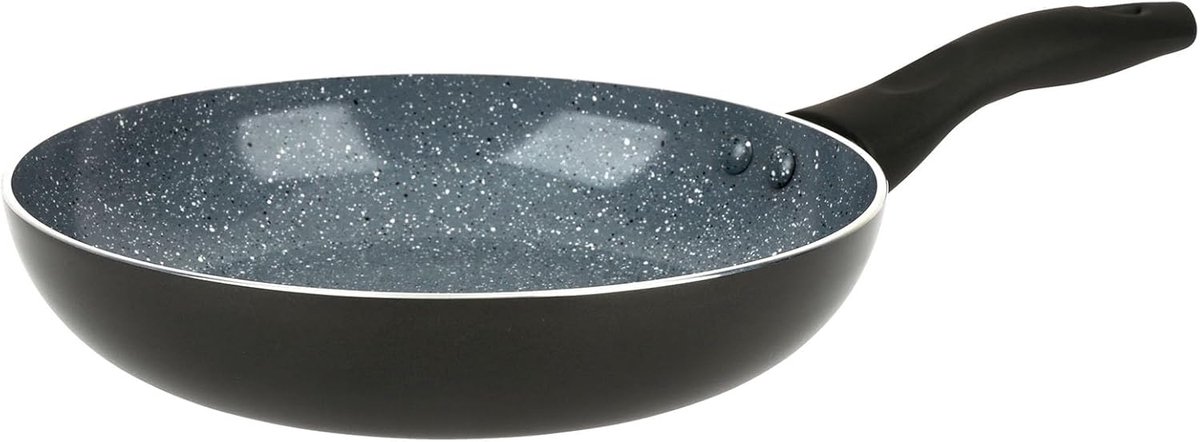 529575 AUTAN aluminium pan Ø 20 cm H 4 cm - gezonde antiaanbaklaag van keramiek in steeneffect - kleur grijs - hittebestendige siliconen handgreep - voor alle warmtebronnen inclusief inductie