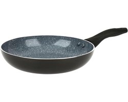 529575 AUTAN aluminium pan Ø 20 cm H 4 cm - gezonde antiaanbaklaag van keramiek in steeneffect - kleur grijs - hittebestendige siliconen handgreep - voor alle warmtebronnen inclusief inductie