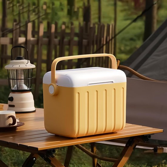 Performance Koelbox - Passieve IJsbox - Buitenactiviteiten - Houdt dagen koud - 6 Liter - Geel/Wit — afbeelding 3