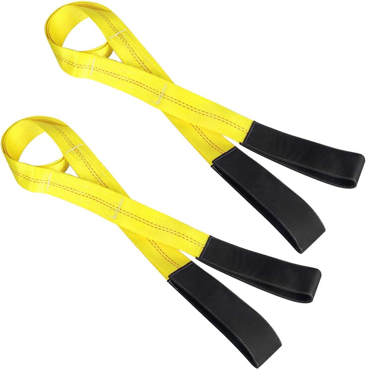 Sling riemen, JCHL 6.5'X2 Heavy Duty Flat Eye Lift Sling 12LB Capaciteit Hijsbanden Nylon Boom Saver Herstel Riem Web Sling Lier Strap 2-Pack