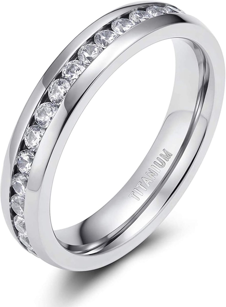 Eternity Eternity Ring Titanium Eeuwigheidsring trouwringen 4 mm 6 mm Zilveren Memoire Ringen Trouwring