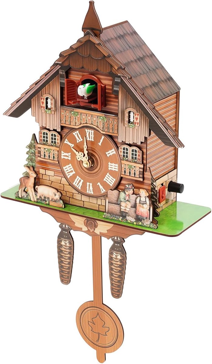 Koekoeksklok met wijzerplaat - moderne wandklok met slinger - authentieke koekoeksklok met uurslag - SnelShoppen