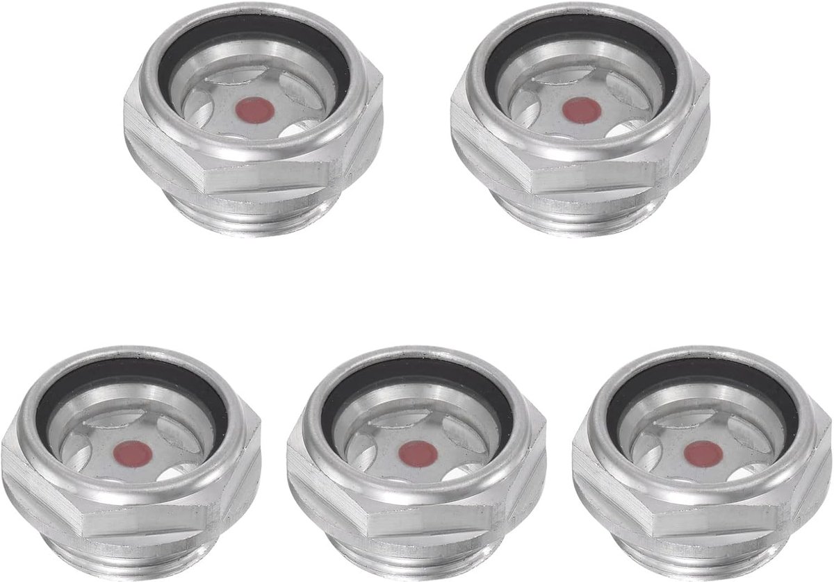 Sourcing map Luchtcompressor, oliepeil-indicator, kijkglas, M24 x 1,5 mm, vloeistofindicator, 5 stuks