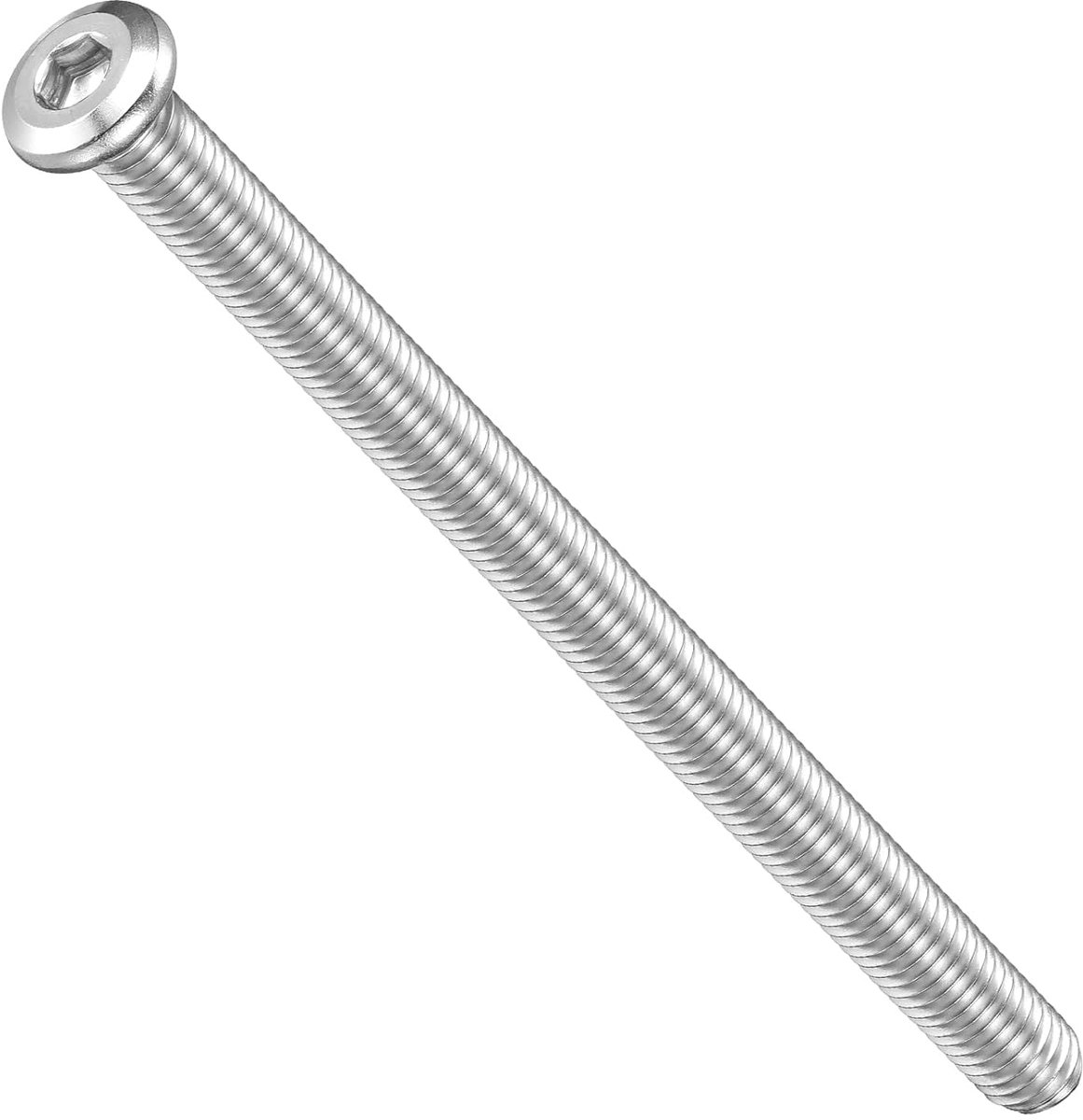 Zeskant platte kop schroeven (M8 - 1,25 x 120) 6 stuks 304 roestvrij stalen meubelschroeven - voor meubels en houtprojecten zilverkleurig