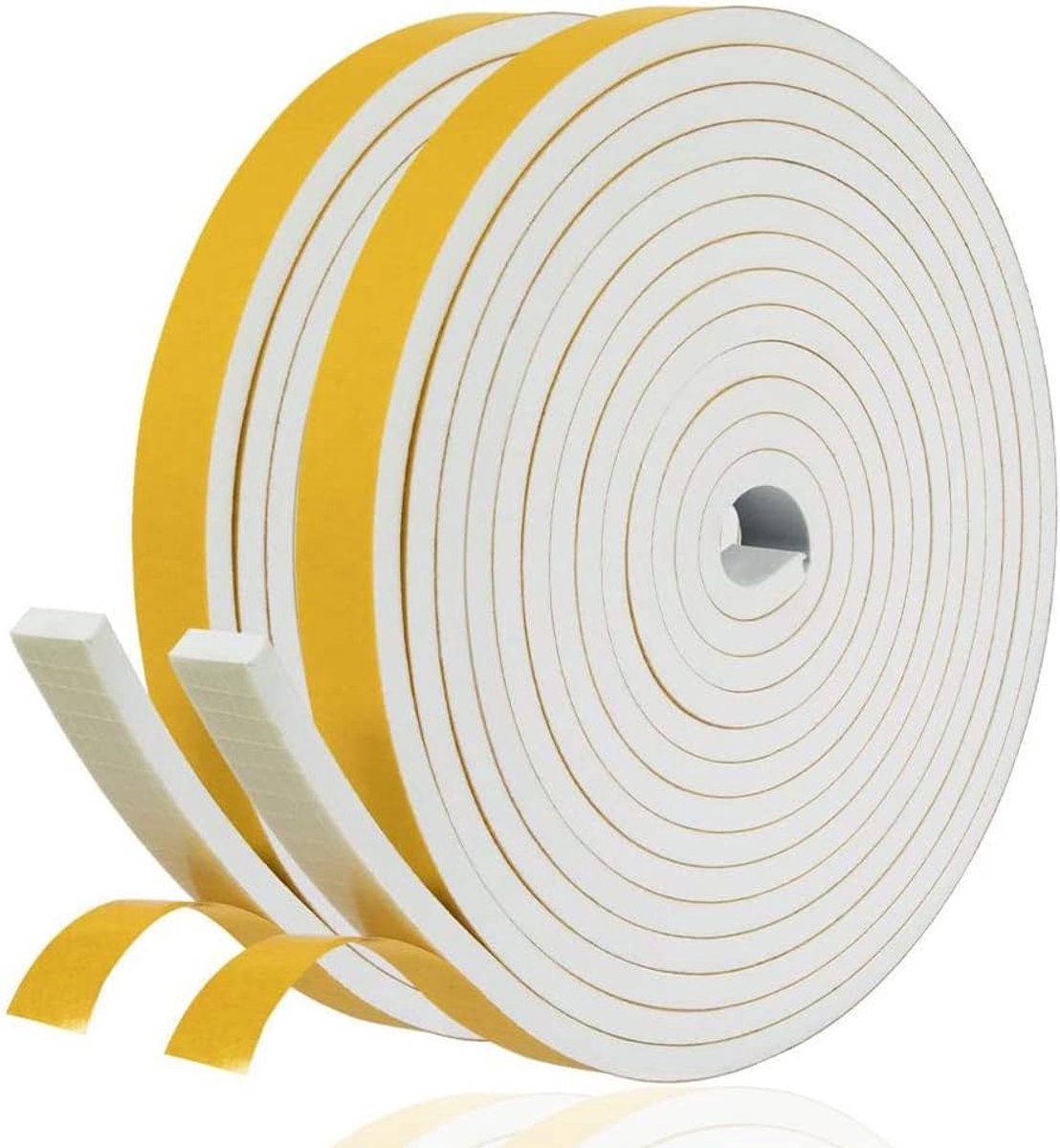 Rubberen Afdichtstrip Tochtstrip 10 mm(B) x6 mm(D) x 10m(L) wit | Zelfklevende Tochtstrip Ramen Geluidsisolatie Tochtwerend Kouwerend Weerbestendig Waterdicht Stofwerend