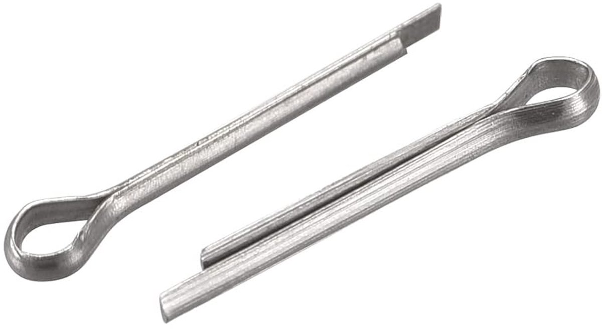 Sourcing map 30 stuks splint 1,5x12mm roestvrij staal clipsluiting voor auto zilverkleurig