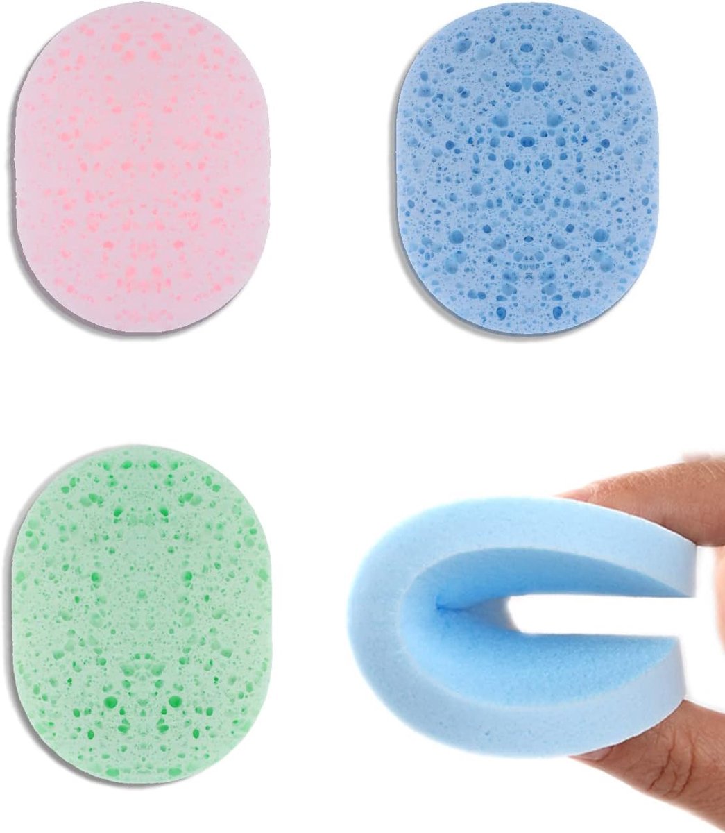 3 stuks gezichtsreinigingssponzen, cosmetica, natuurlijke cellulosespons, herbruikbaar, gezichtsreinigingssponzen voor peeling, spa, niet irriterend