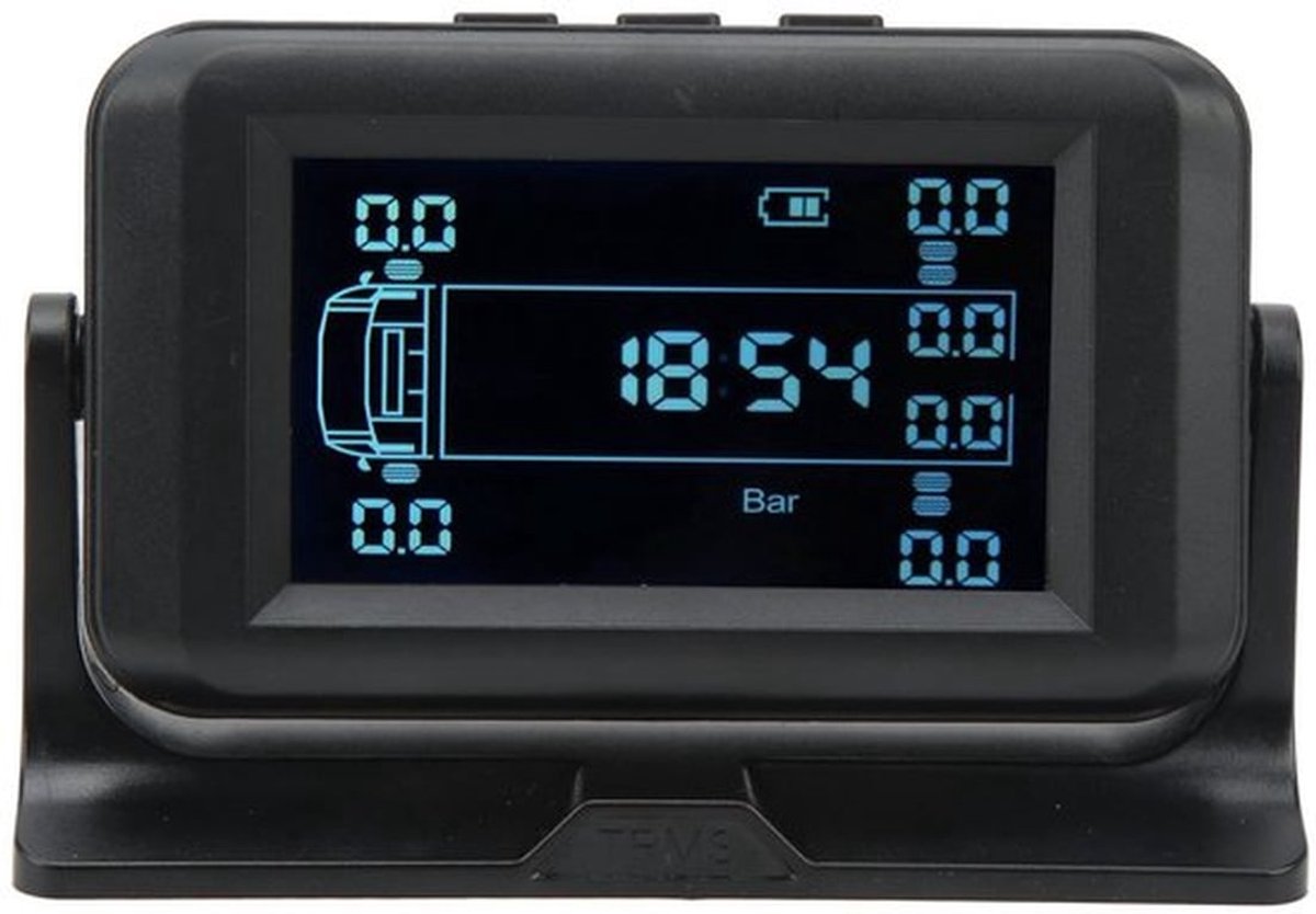 Hoog Nauwkeurige Zonne TPMS voor Truck Campers met Waterdichte Display - Bandenspanning Monitoring en Temperatuur op 6 Wielen