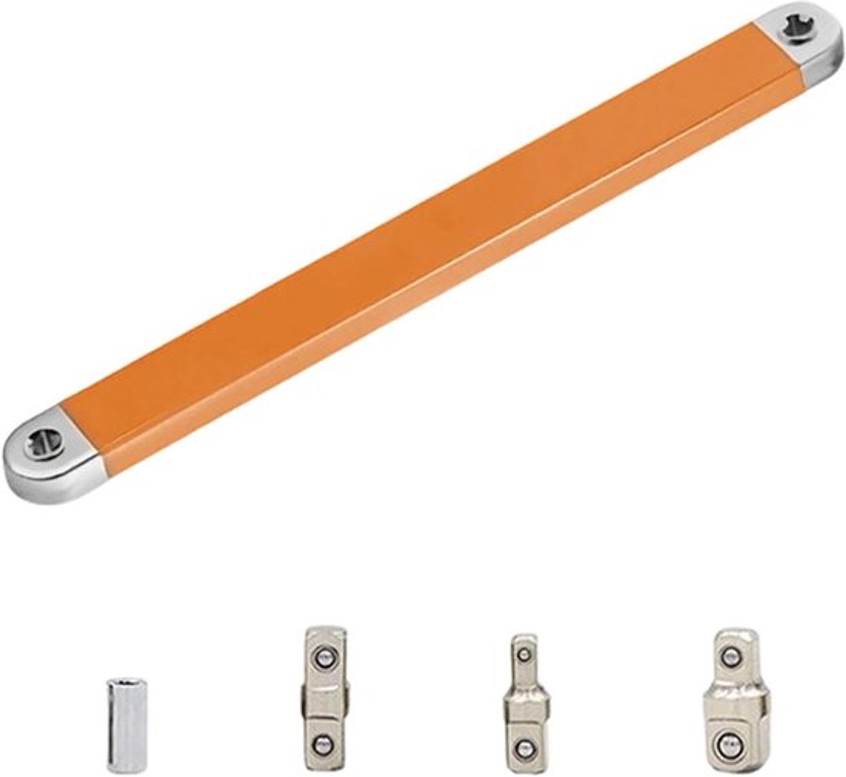 1-delige offset-sleutelverlenger - Multifunctionele ratelsleutelverlenger (oranje)