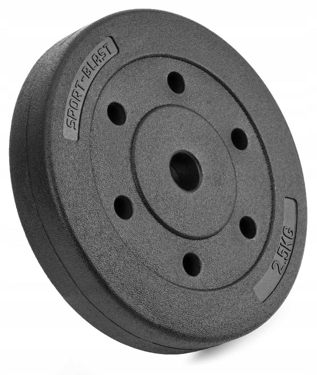 Merkloos Bitumen halterijschijf 2,5 kg, 27 mm opening, voor fitness en krachttraining