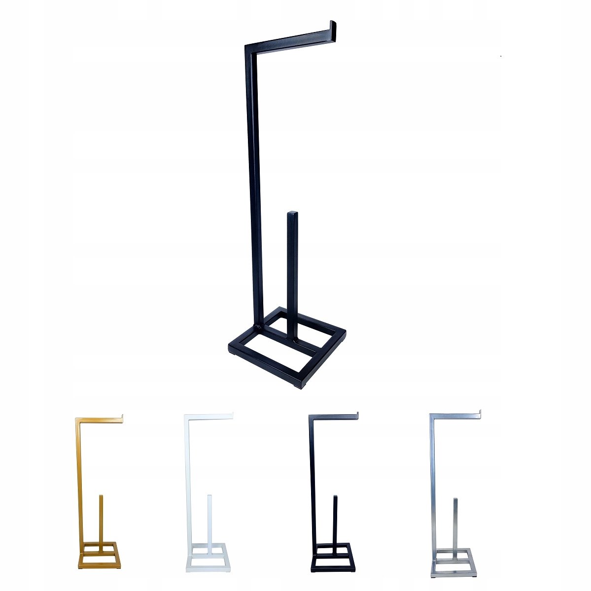 Merkloos Zwart Loft Toiletrolhouder Staand - Metalen Design
