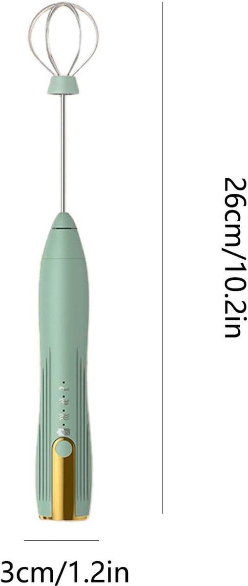Elektrische Melkopschuimer Handmixer Opschuimer Dranken Maken Drie Snelheden 26 cm Groen