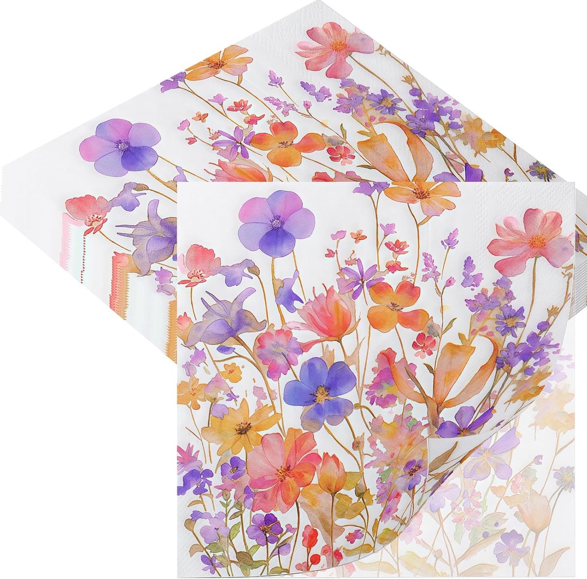 Papieren servetten 33 x 33 cm - bloemen design - set van 20 - ideaal voor verjaardagen - SnelShoppen