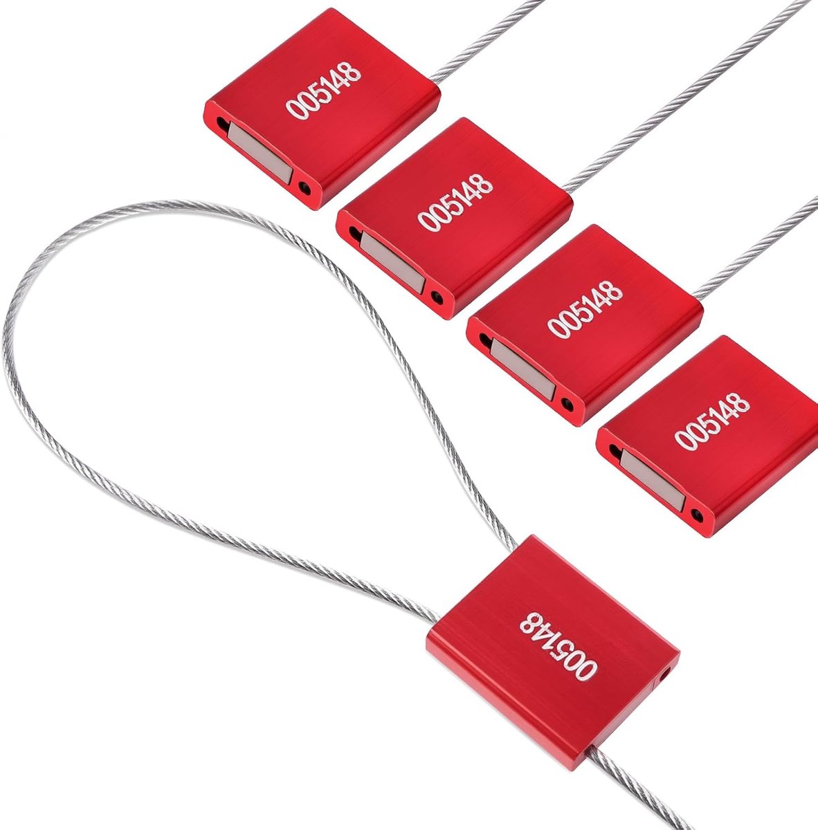 Veiligheidsstempels 50 stuks - Genummerd - Tamper-proof met metalen kabel - Ideaal voor verzending - SnelShoppen