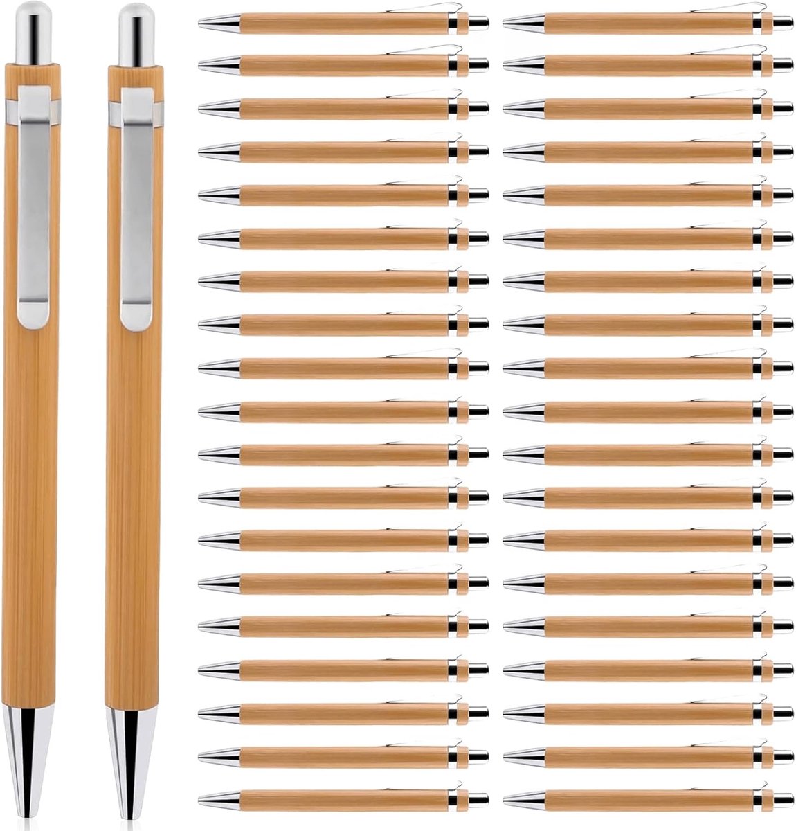 Ballpoint pen set 40 stuks - bamboe houten pennen - ergonomisch ontwerp - ideaal voor schrijven - SnelShoppen