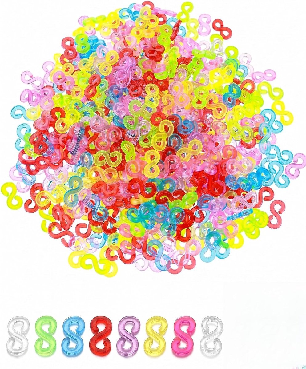 S-clips voor loombanden 1000 stuks - kunststof lussluitingen - stabiele armbandsluitingen - SnelShoppen