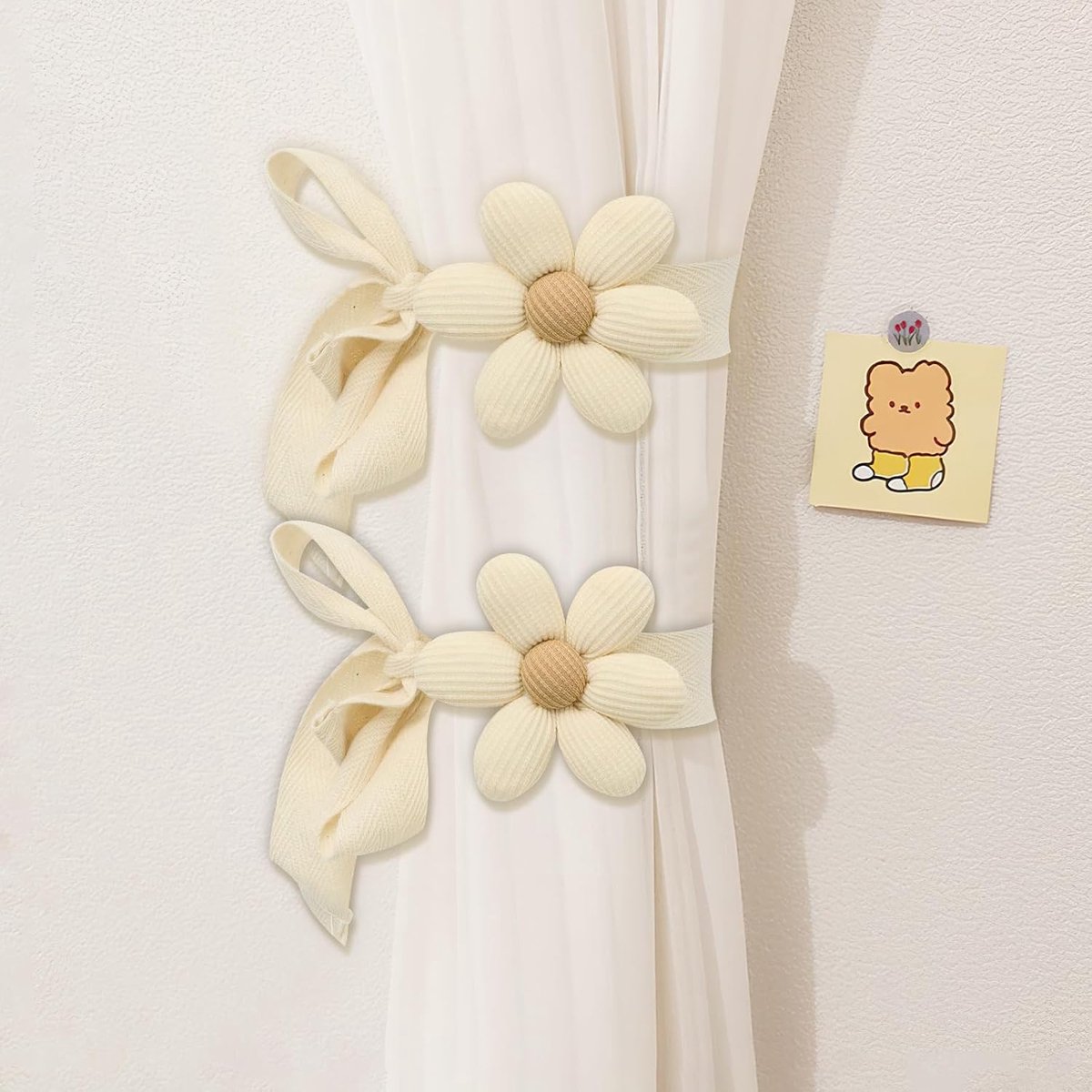 Gordijnhouders 2 stuks - Handgeweven katoen - Bohemian stijl - Schattige bloemen - SnelShoppen