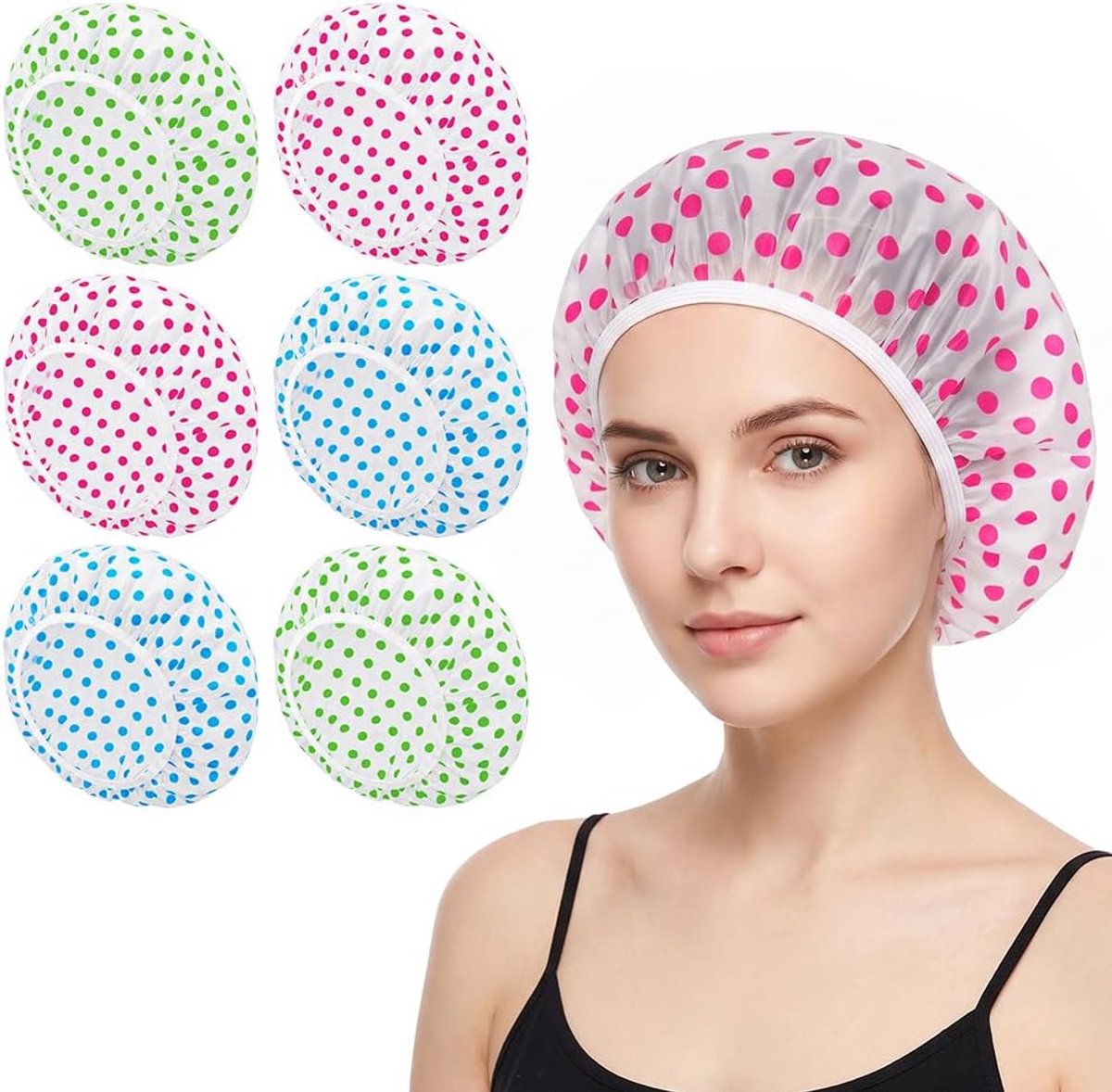 Douchekapjes 6 stuks - Waterdicht - Herbruikbaar - Perfect voor thuis en op reis - SnelShoppen