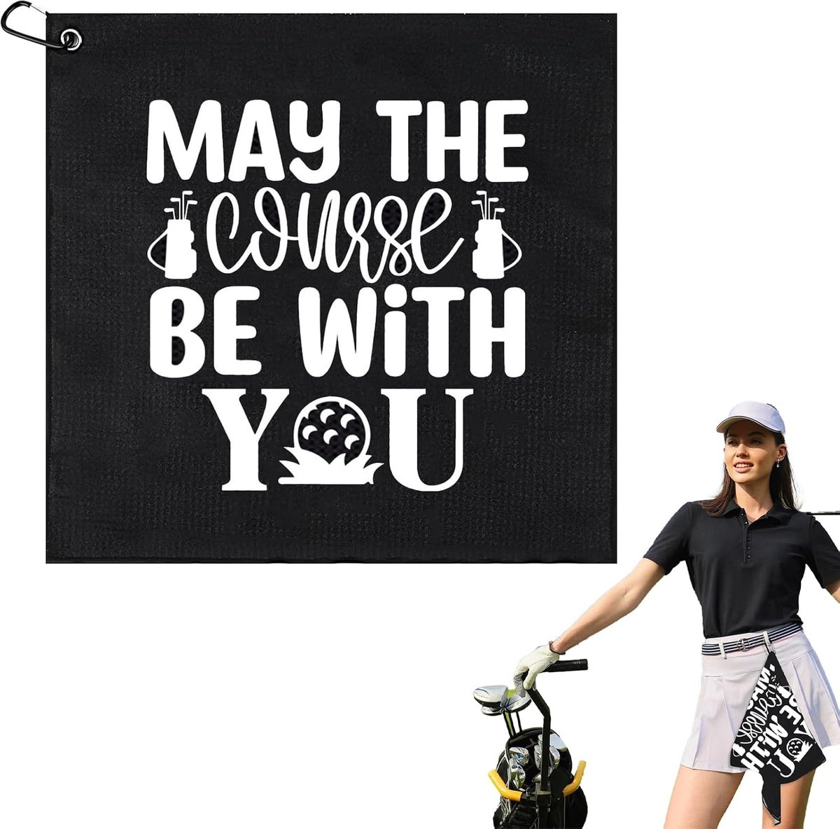Golfdoek 40 x 40cm - Absorberend - Lichtgewicht met Clip - Ideaal voor de golfbaan - SnelShoppen