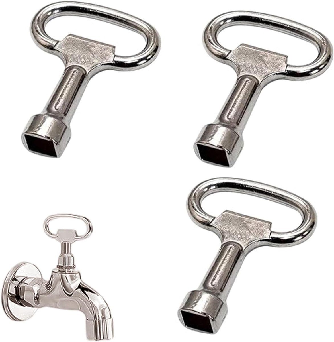 Vierkante sleutel set 8x8 mm - T- en D-handgreep - roestvrij staal - ideaal voor schakelkasten - SnelShoppen