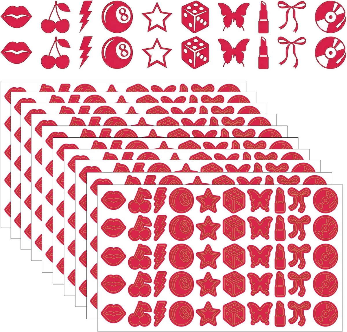 Bruiningsstickers voor het Lichaam - 500 Stuks - Diverse Motieven - Perfect voor Zomer Strand - SnelShoppen