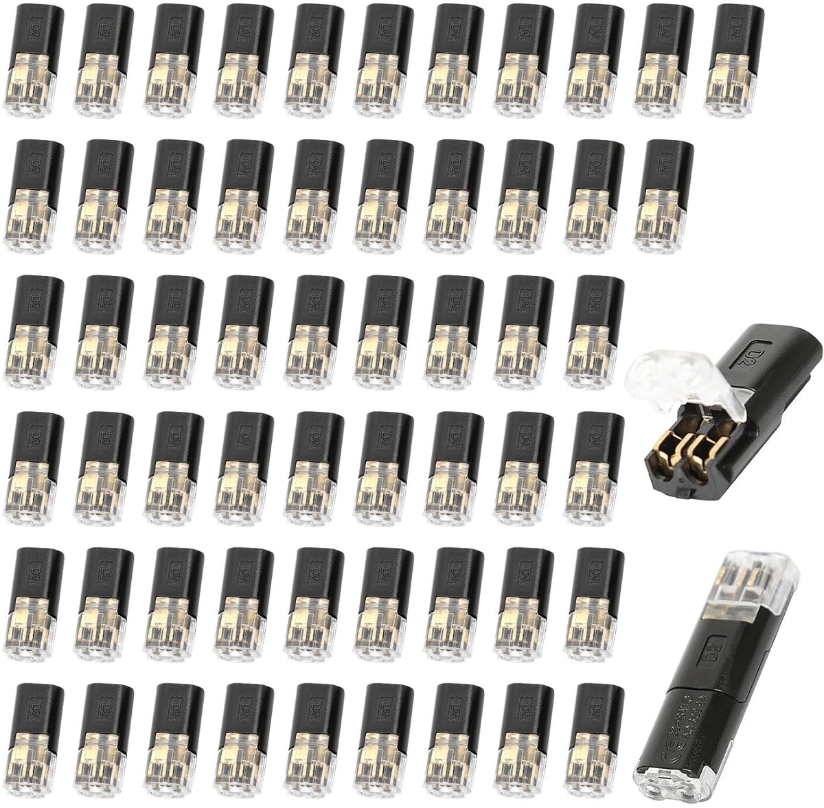 Kabelconnectoren 2-polig klein - waterdicht - 60 stuks - snelle verbinding zonder solderen - SnelShoppen