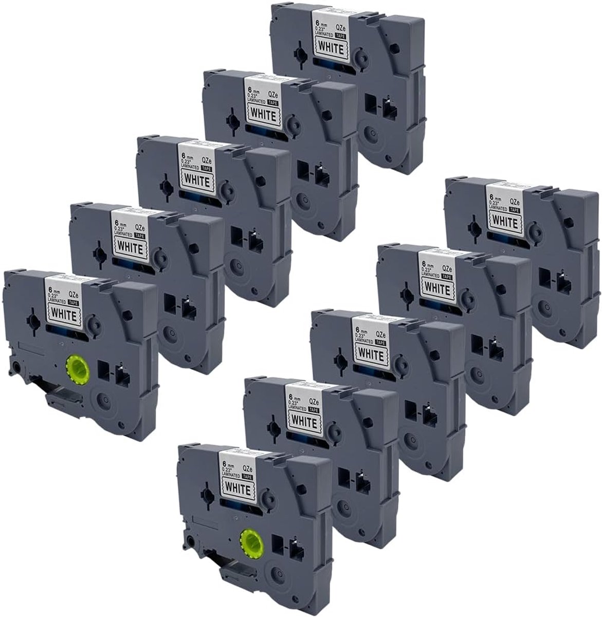 Label tape 6mm x 8m - Zwart op wit - Geschikt voor Brother P-Touch - DULA kwaliteit - SnelShoppen