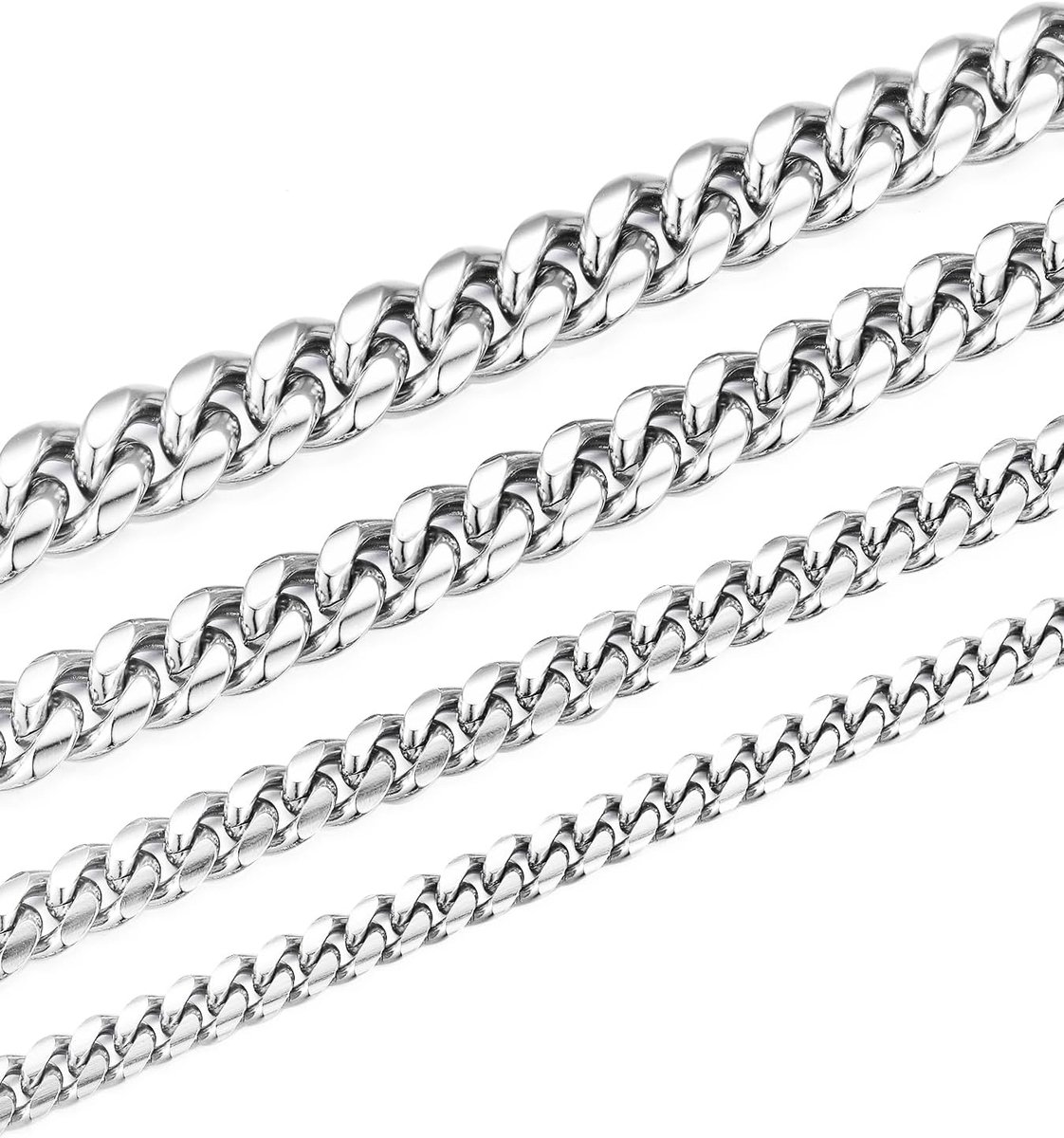 6/8/10/12mm Pantserketting Halsketting Roestvrij Staal Heren Ketting