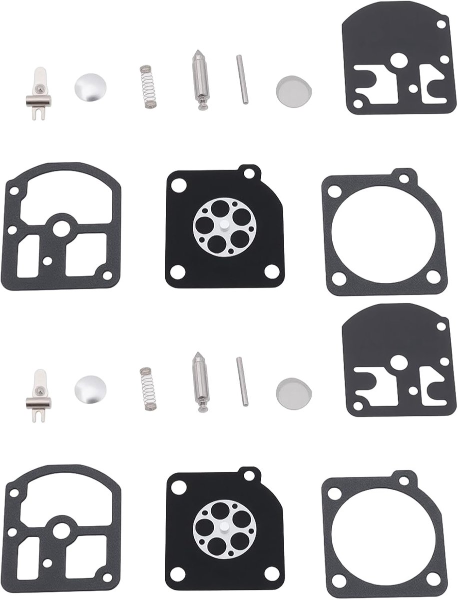 2 Sets Carb Rebuild Reparatie Kit Compatibel met Stihl-Zama 009 010 011 012 011AV