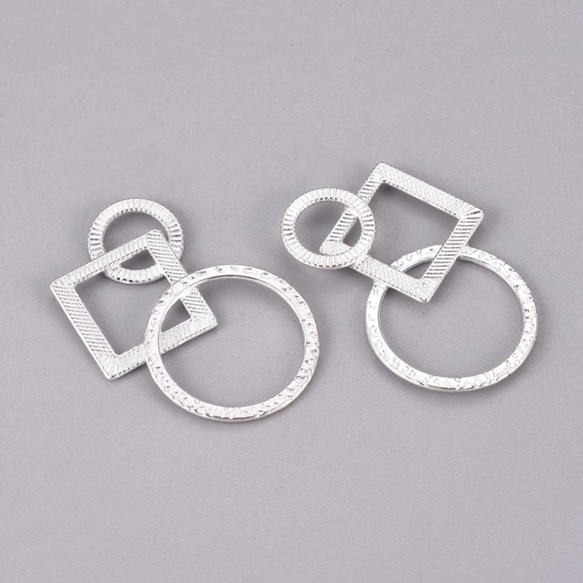 10 stuks metalen hangers kettingen connector ring tussendeel zilveren tussenparels 33 x 21 mm messing metalen kralen sierparels knutselparels