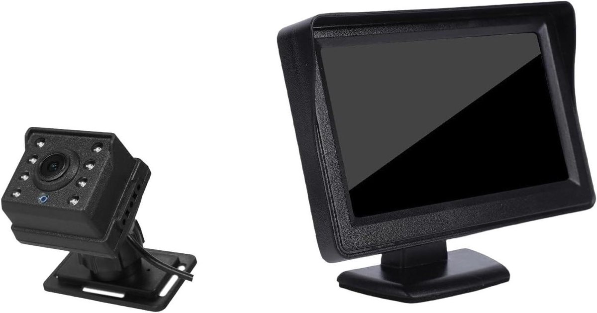 Babyautocamera - Babycamera Auto - Baby in de gaten houden - 1080P Nachtzicht - 43 Inch Monitor - Zwart