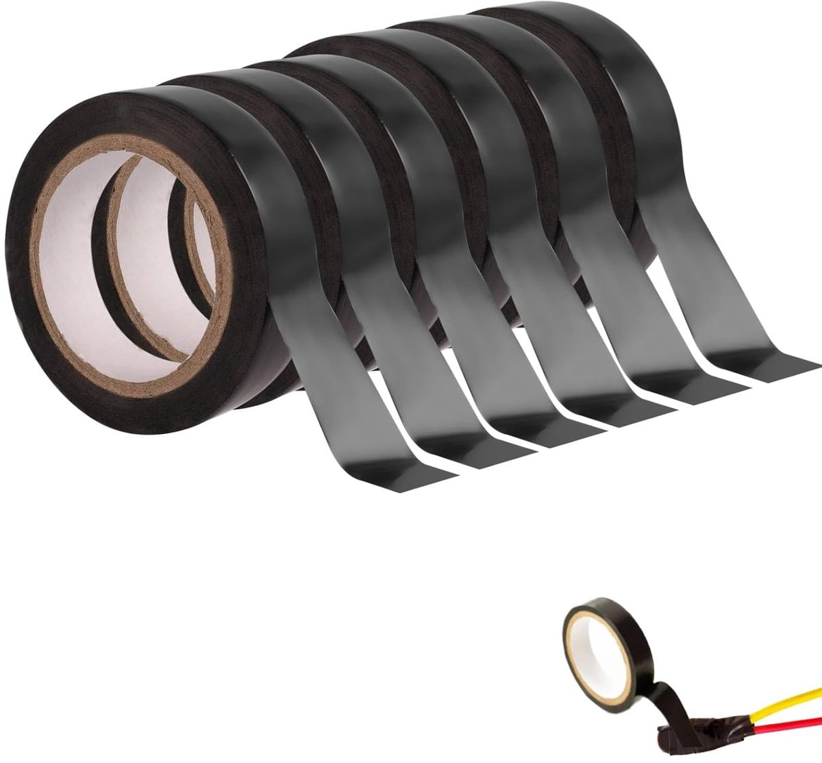 Isolatietape, 6 rollen isolatietape, zwarte plakband, waterdicht lassen voor elektriciens, slang, noodreparatie, kabelisolatie