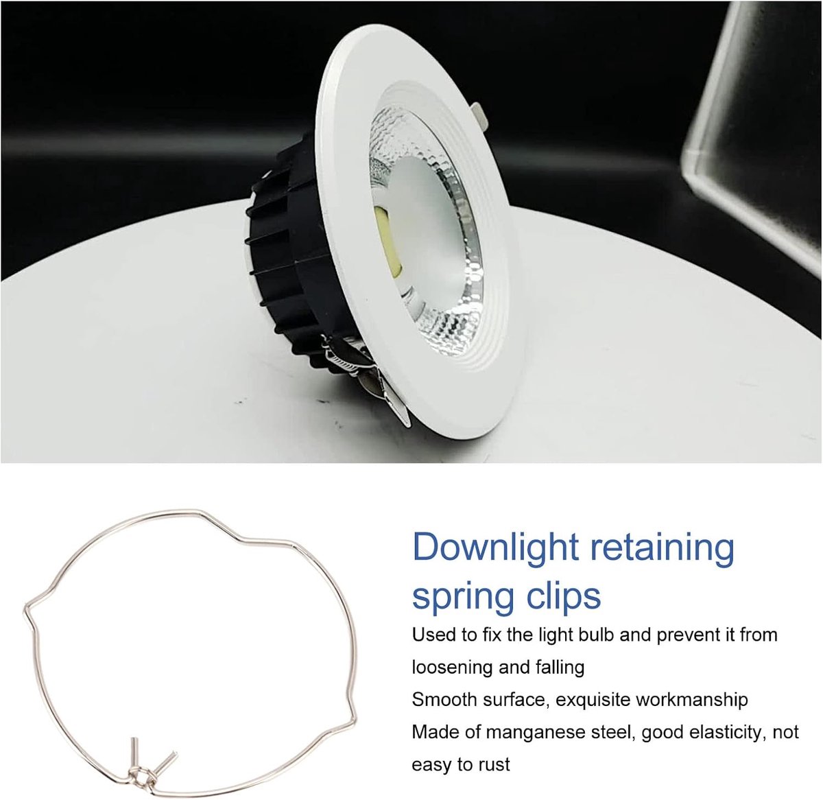 20 Stuks Downlight Borgveerclips Mr16 50 Mm Ringgesp Spotlight Gu10 Lamp Verlichtingsaccessoires Mangaanstaal Vaste Gesp voor Veerringclip Veerbehuizing en Trimsets