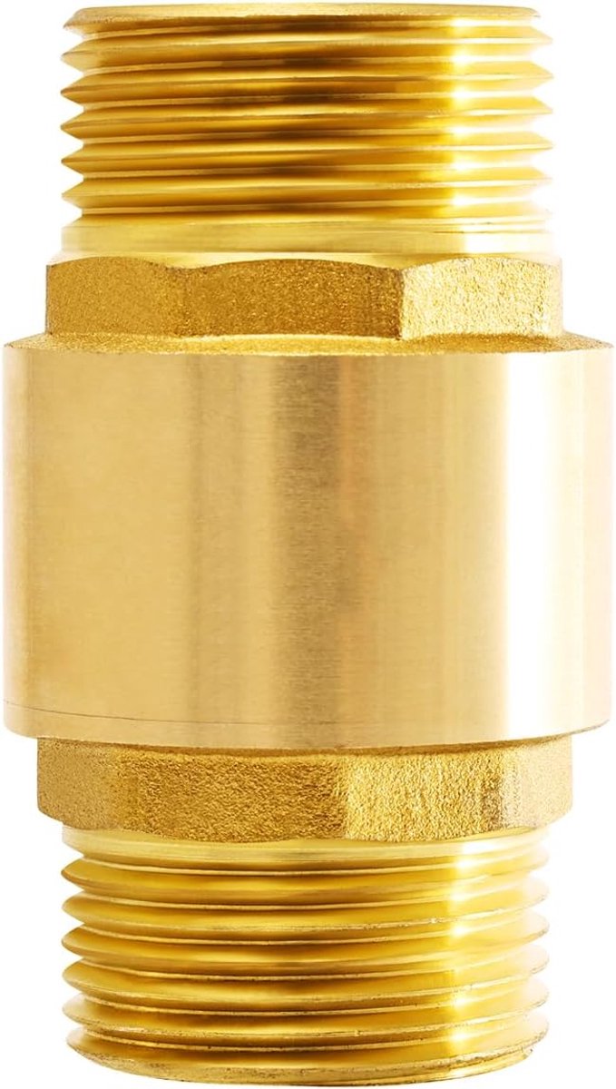 1/2 inch messing terugslagventiel, 1/2 inch AG naar AG terugslagventiel, 1/2 inch terugloopventiel, terugslagklep voor waterboiler, waterleiding, roestvrij, waterdicht