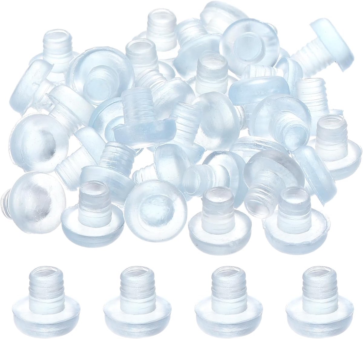 56 stuks randbescherming voor glazen tafelbladen, met schacht, 5 mm/0,2 inch, randbescherming van transparant rubber, afstandhouder, antislip, anti-botsing, wandeling voor meubelkasten (voor