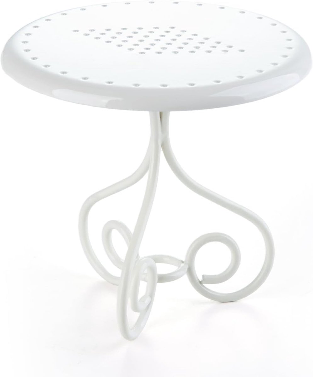 1:12 Miniatuurpoppenhuis Salontafel van metaal, Scandinavische Stijl Miniatuur Ronde Eindtafel, Thee Ronde Tafel Meubelaccessoires voor Eetkamer, Tuin, Woonkamer, Slaapkamer (Witte Ronde