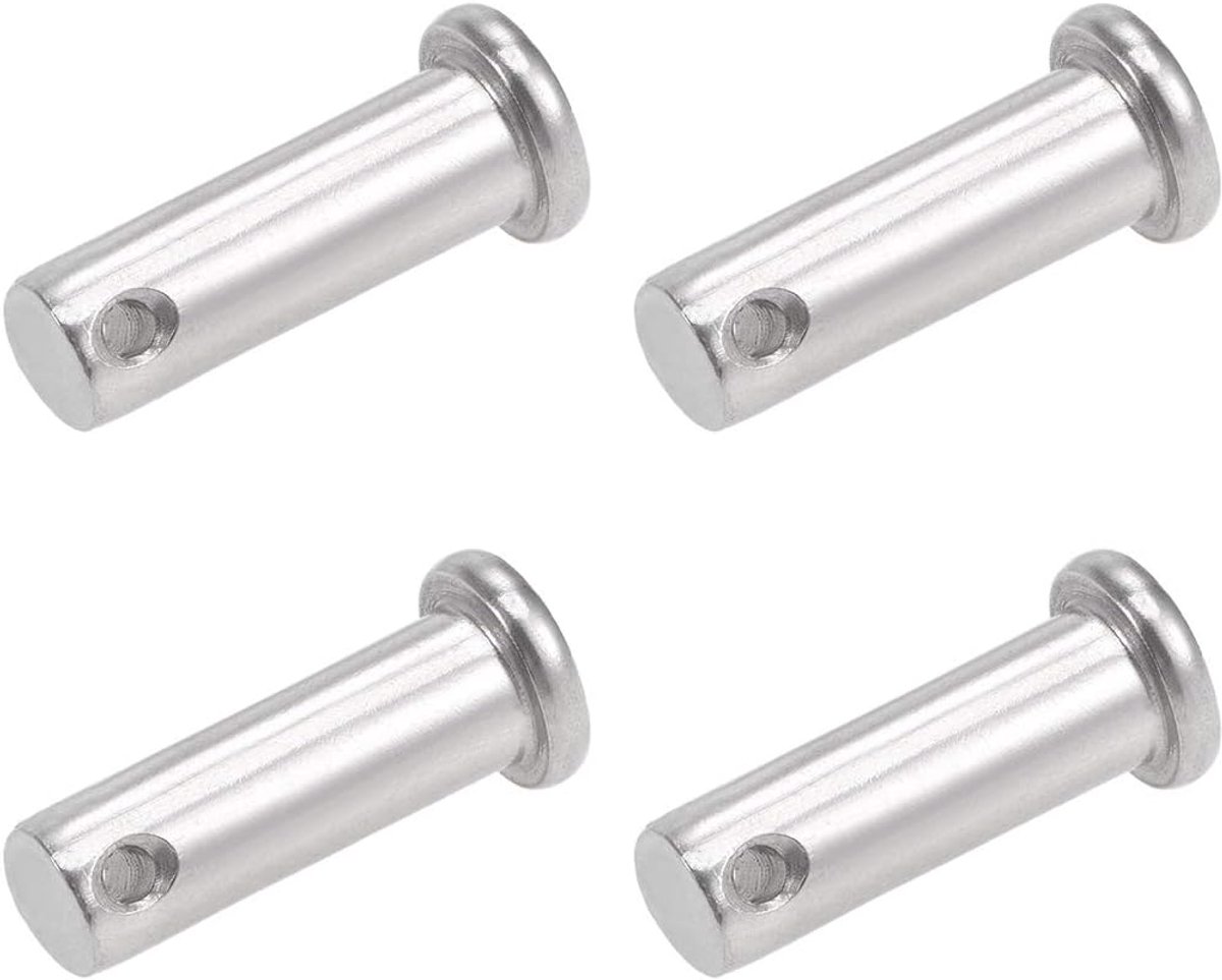 Sourcing map 4 stk. Enkele gat vorkbouten platte kop 304 roestvrij staal verbinding scharnierbouten 10 mm x 30 mm