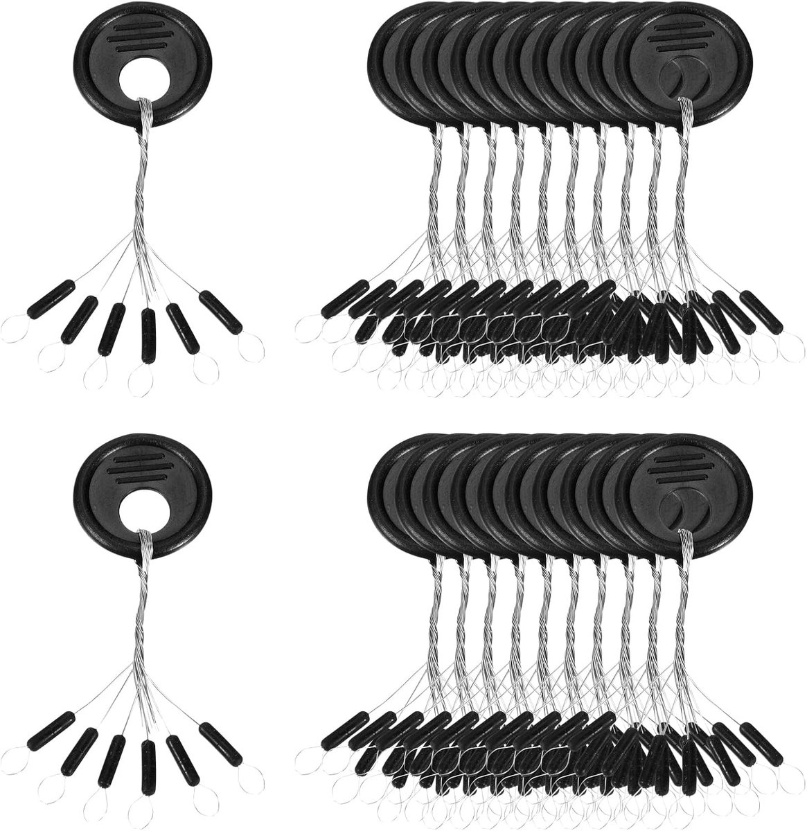 Vissen Rubber Bobber Kralen Stoppers Float Sinker Stopt Cilindervorm met Opbergkoffer