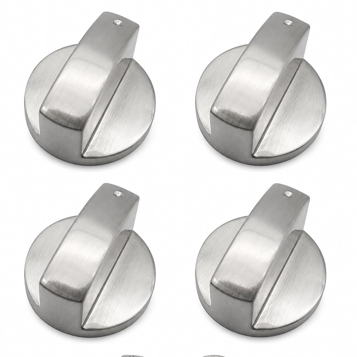 4 stuks 6 mm zilveren metalen fornuis knop vervanging, draaiknop fornuis gasfornuis knoppen metalen gasfornuis controle knoppen metalen oven knoppen, keuken fornuis draaiknop, voor ovenschakelaar