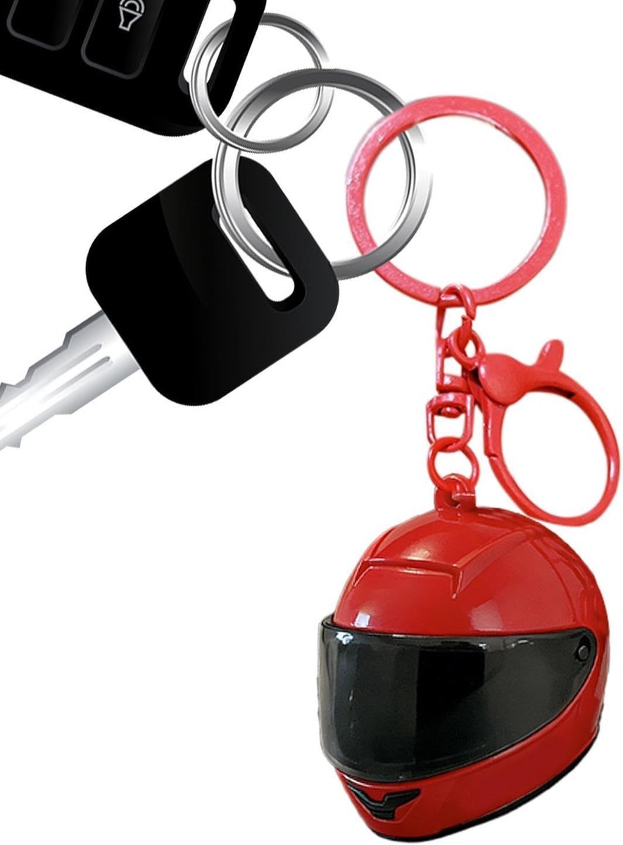 Mini Helmsleutelhanger 3D Lichtgevend Gedetailleerd - Sport Motorfiets Accessoires - Voor Jongensliefhebbers Biker Adventure Hanger Verjaardagen En Rijvakantie