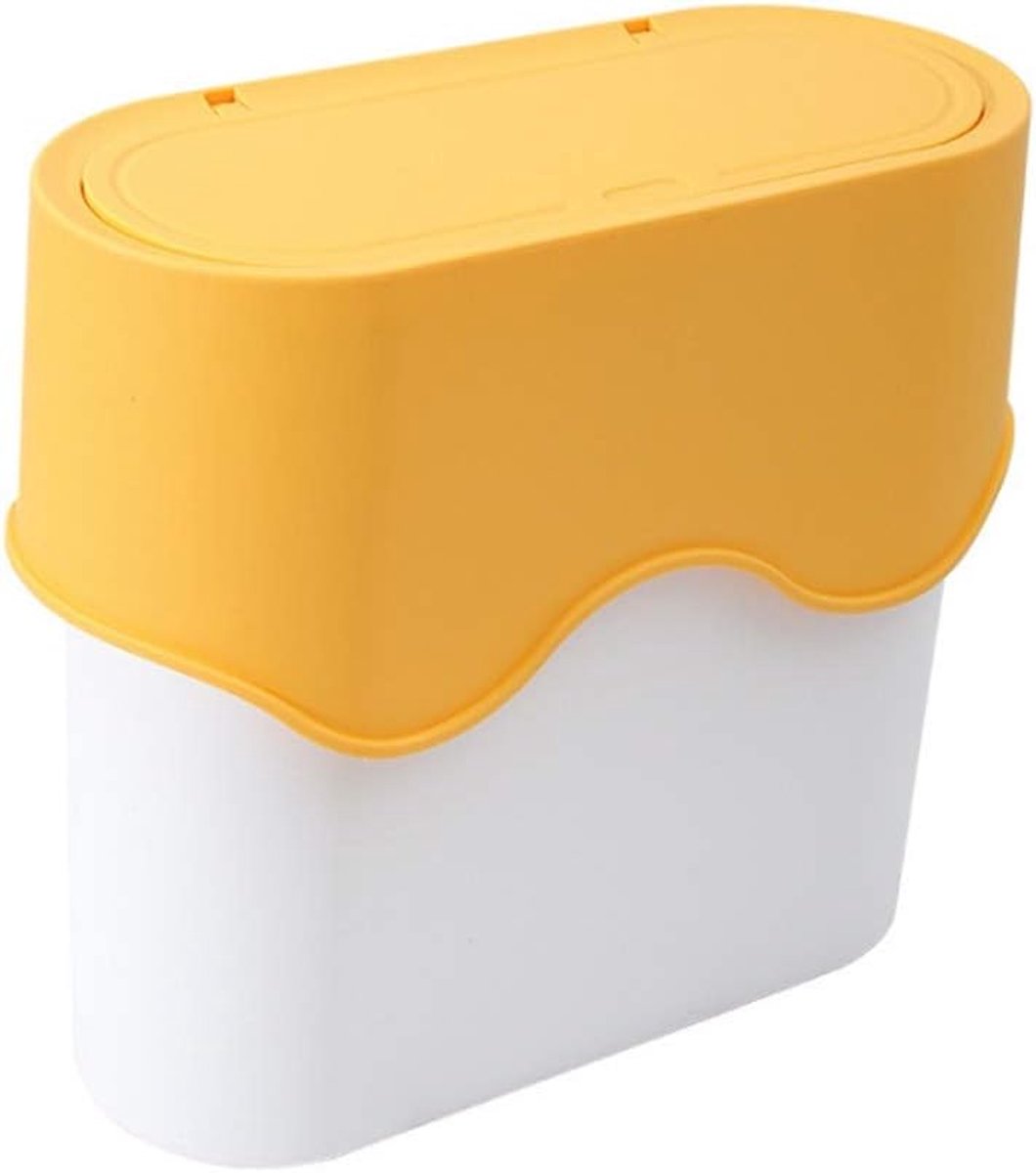 Prullenbak PP Material Trash Can Nordic Huisvuil Bin Indeling Keuken Badkamer Living Room Office Verdikte prullenbak Vuilnisbak (Color : Yellow)