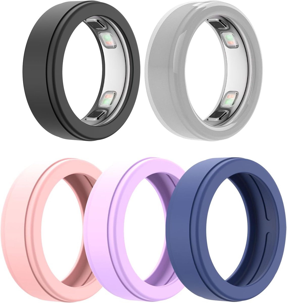5 stuks beschermhoesjes compatibel met Oura Ring 5, siliconen hoes, compatibel met Oura Ring 5 beschermhoes, voorkomt krassen en slijtage